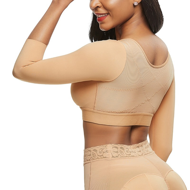 Women's Arm Shapers & Body Shaper Long Sleeves | Push-Up Wire-Free Sports Bra with Hooks | Slimming Tummy Control Waist Trainer