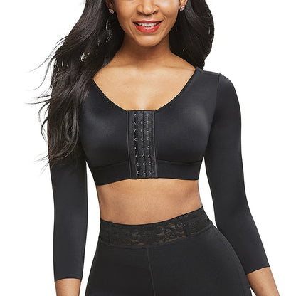 Women's Arm Shapers & Body Shaper Long Sleeves | Push-Up Wire-Free Sports Bra with Hooks | Slimming Tummy Control Waist Trainer