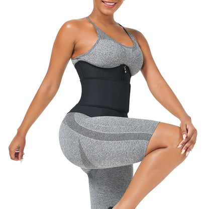 Ultimate Fit Shapewear Waist Trainer - Black Latex Body Shaper with Bust Support & Tummy Control