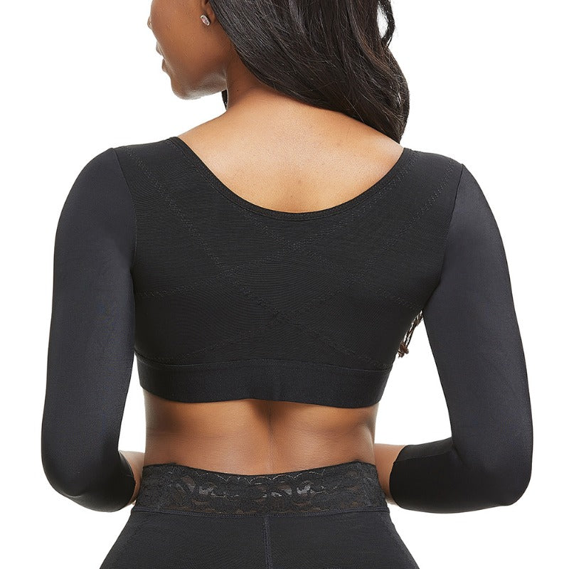 Women's Arm Shapers & Body Shaper Long Sleeves | Push-Up Wire-Free Sports Bra with Hooks | Slimming Tummy Control Waist Trainer