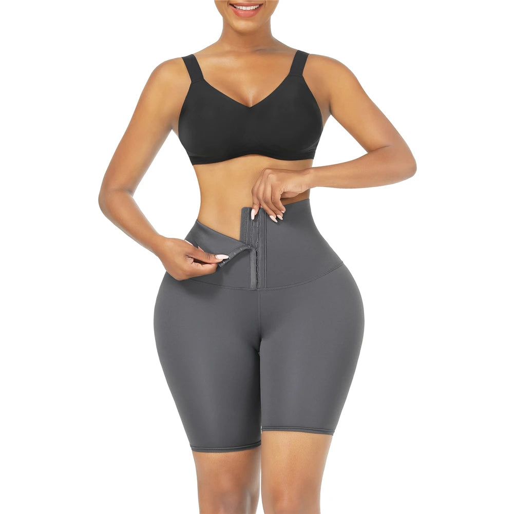 Seamless Body Shaper Mid-Thigh Shorts – Waist Trainer, Slimming Yoga Shorts for Gym