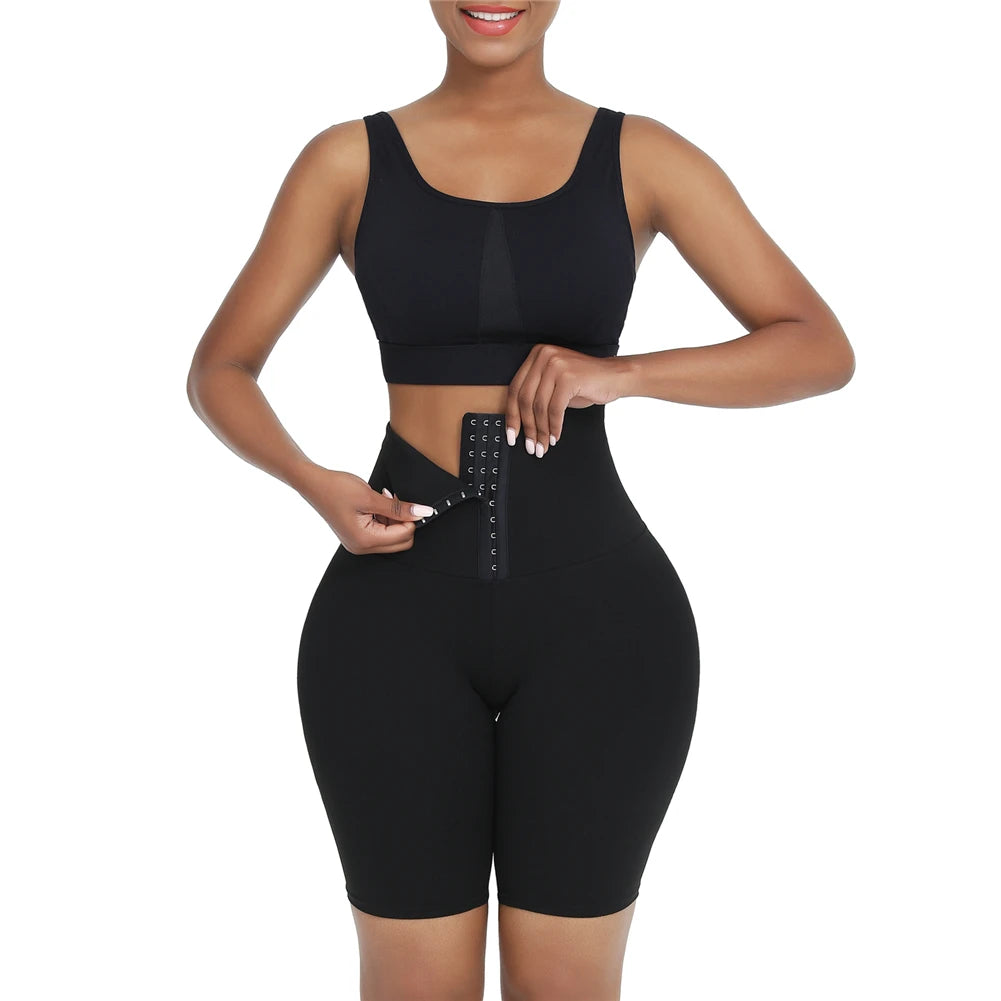 Seamless Body Shaper Mid-Thigh Shorts – Waist Trainer, Slimming Yoga Shorts for Gym