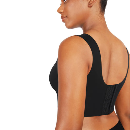 Seamless V-Neck Full Coverage Bra Tank Top with Built-in Bra & Steel Bone Support