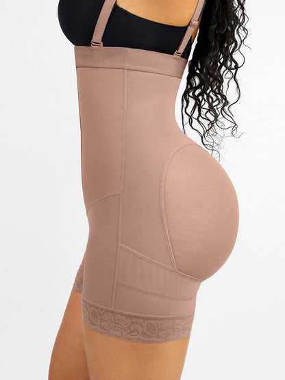 Sexy Lace Firm Compression Butt-Lifting Shapewear Colombianas – Tummy Control BBL Shorts for Women